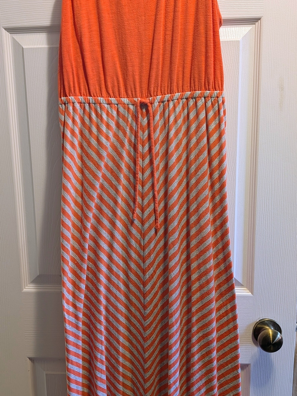 Sonoma Coral & Cream Diagonal Stripe Maxi Skirt